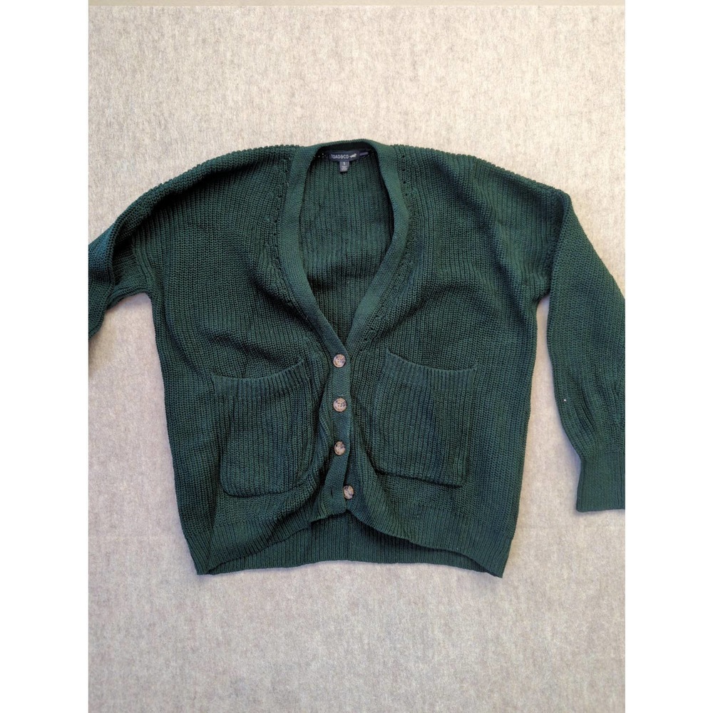 Toad & Co Forest Green Knit Cardigan Size S